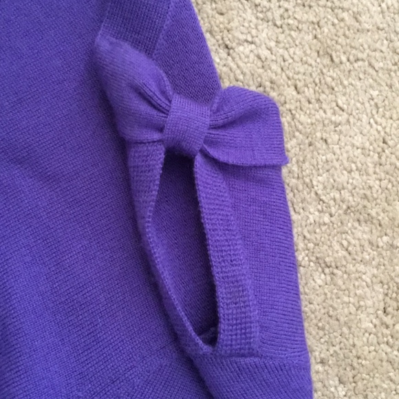 Juicy Couture Dark Lilac Merino Bow Cardigan NWT - Picture 6 of 8